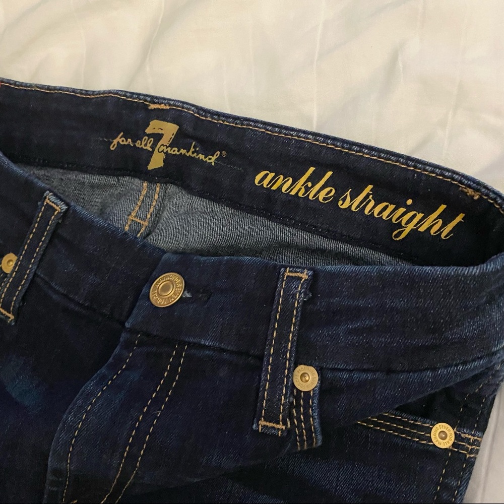 7 For All Mankind Ankle Straight Jeans (Altered)